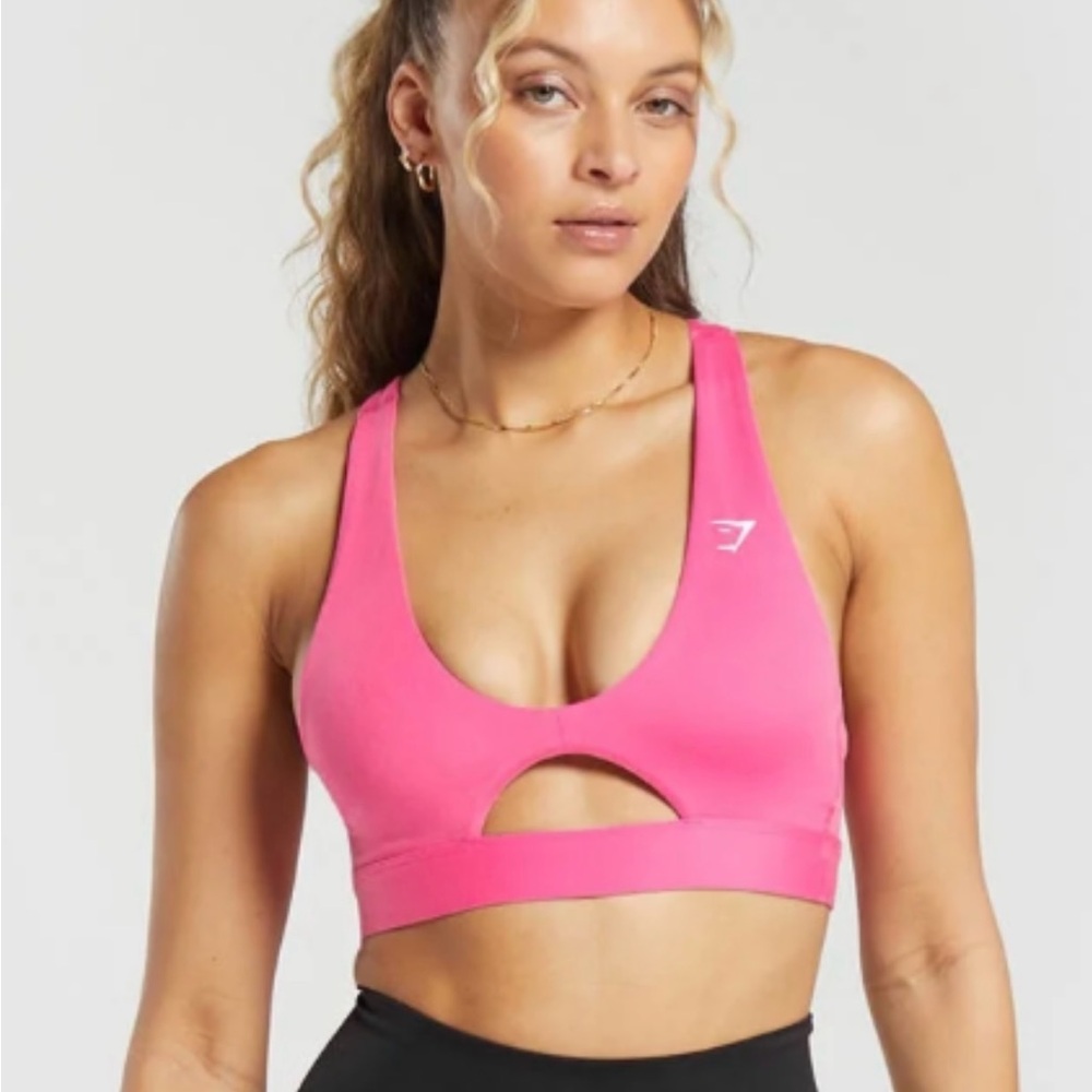 Gymshark Pink Racerback Sports Bra with Cutout Detail brand new with tags!